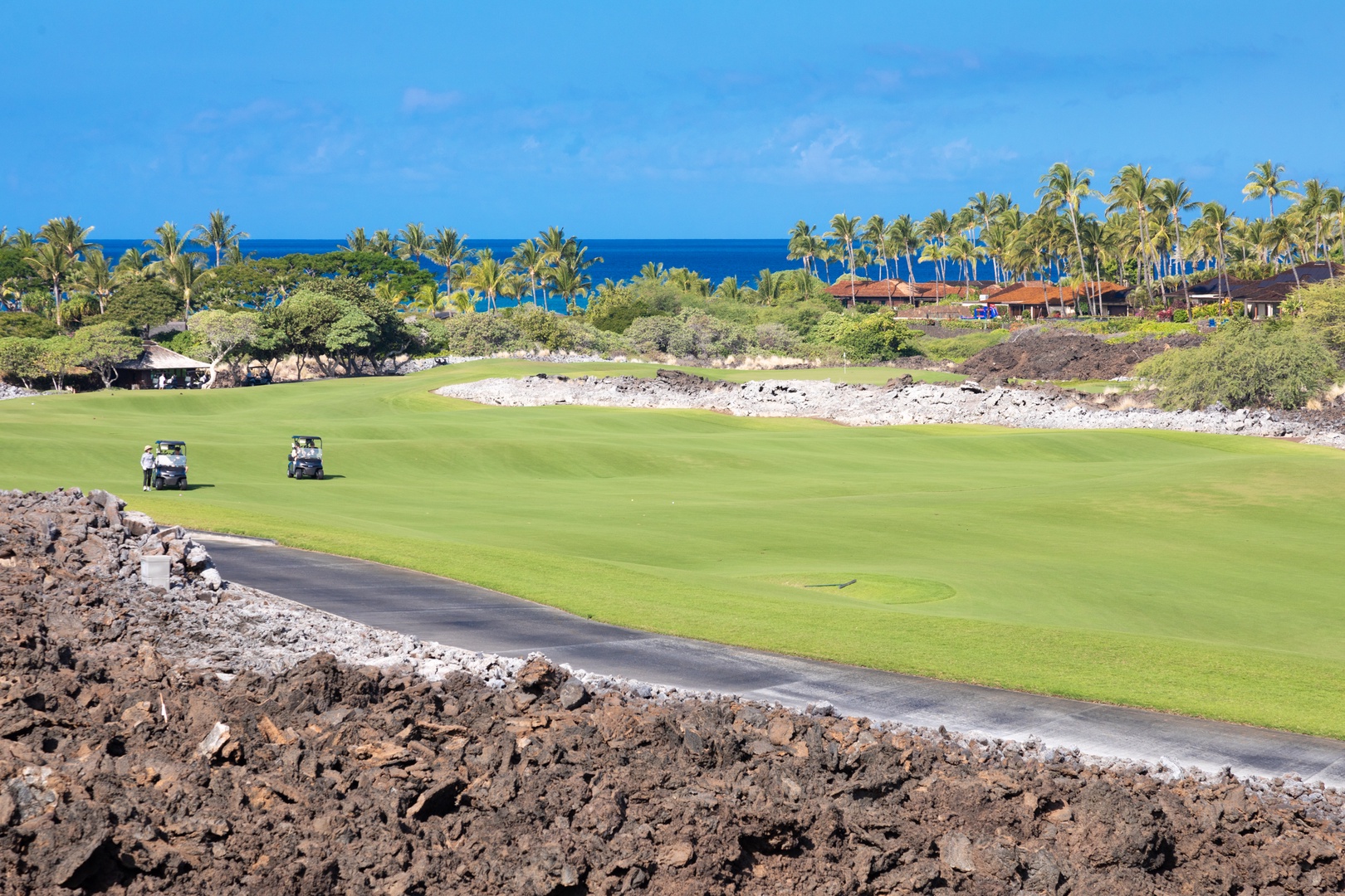 Kailua Kona Vacation Rentals, 5BD Ke Alaula Estate (144) at Hualalai Resort - Unobstructed views of the Ke‘olu Championship Course and Pacific horizon.