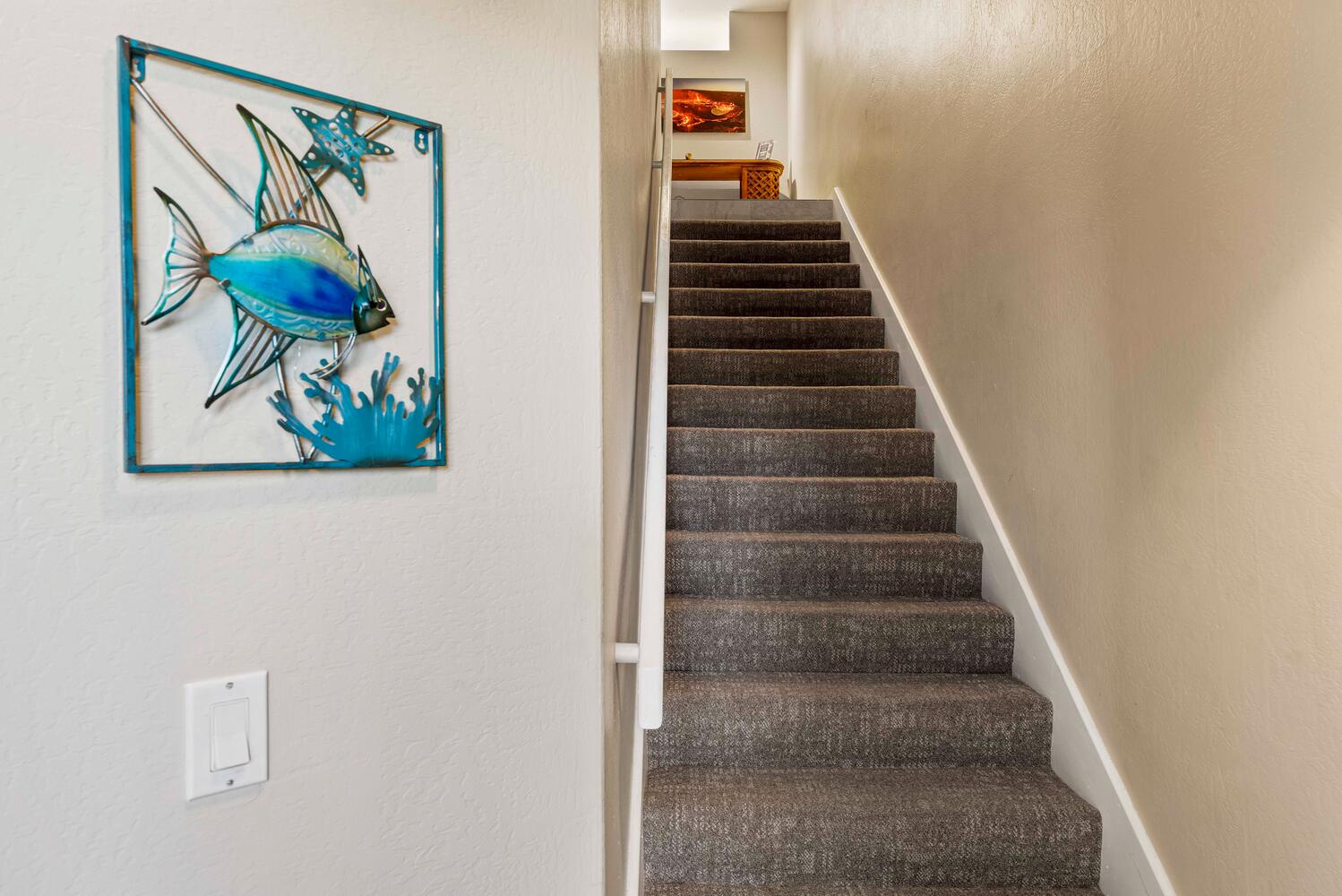 Kailua Kona Vacation Rentals, Kanaloa at Kona 3303 - Entry to the condo you are greeted with 15 steps