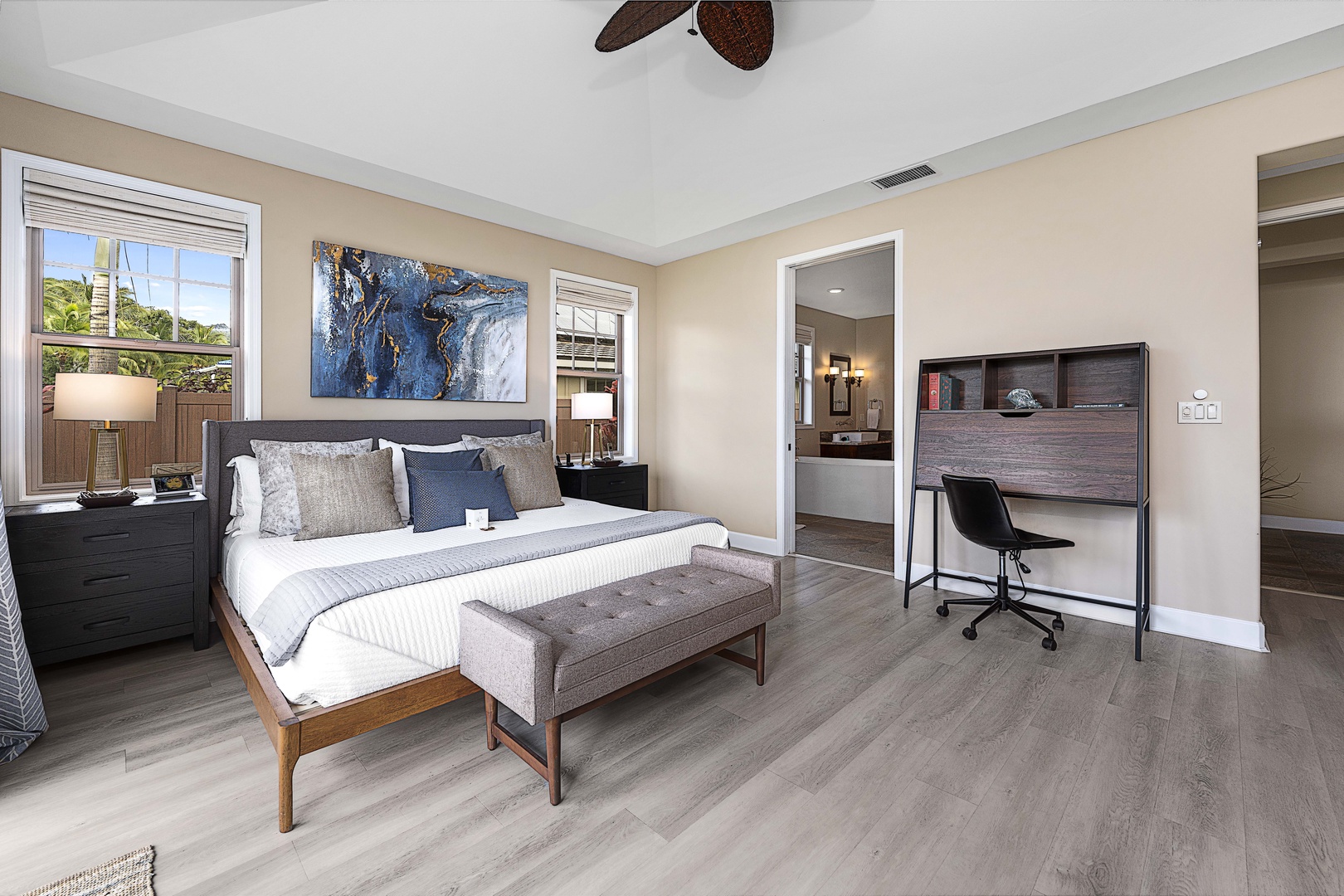 Kailua Kona Vacation Rentals, Holua Kai #27 - Start the day at the window desk before the primary suite fully wakes.