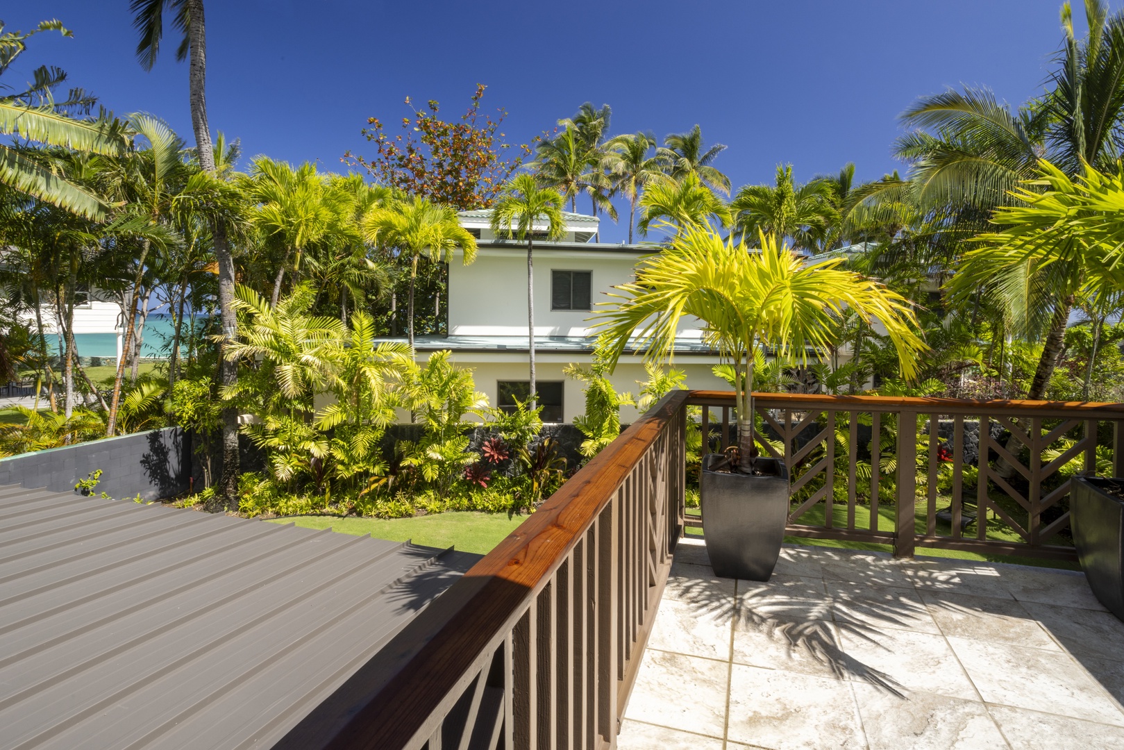 Kailua Vacation Rentals, Mokulua Seaside - Views from the lanai area, a perfect morning coffee spot.