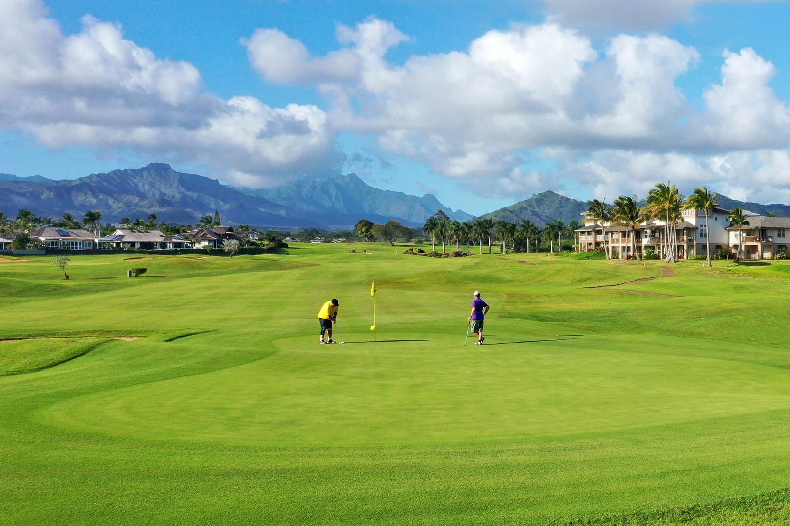 Koloa Vacation Rentals, Pili Mai 14K - Enjoy scenic greens with mountain backdrops.