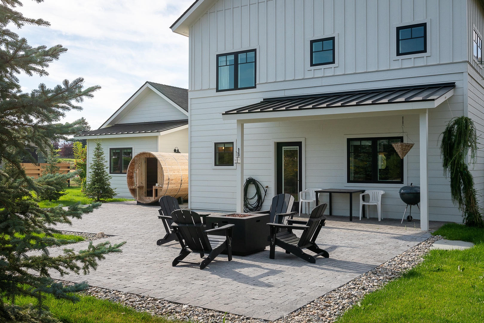 Hailey Vacation Rentals, Contemporary Red Feather Comfort - Head to to the private backyard and gather around the fire pit or unwind in the private sauna