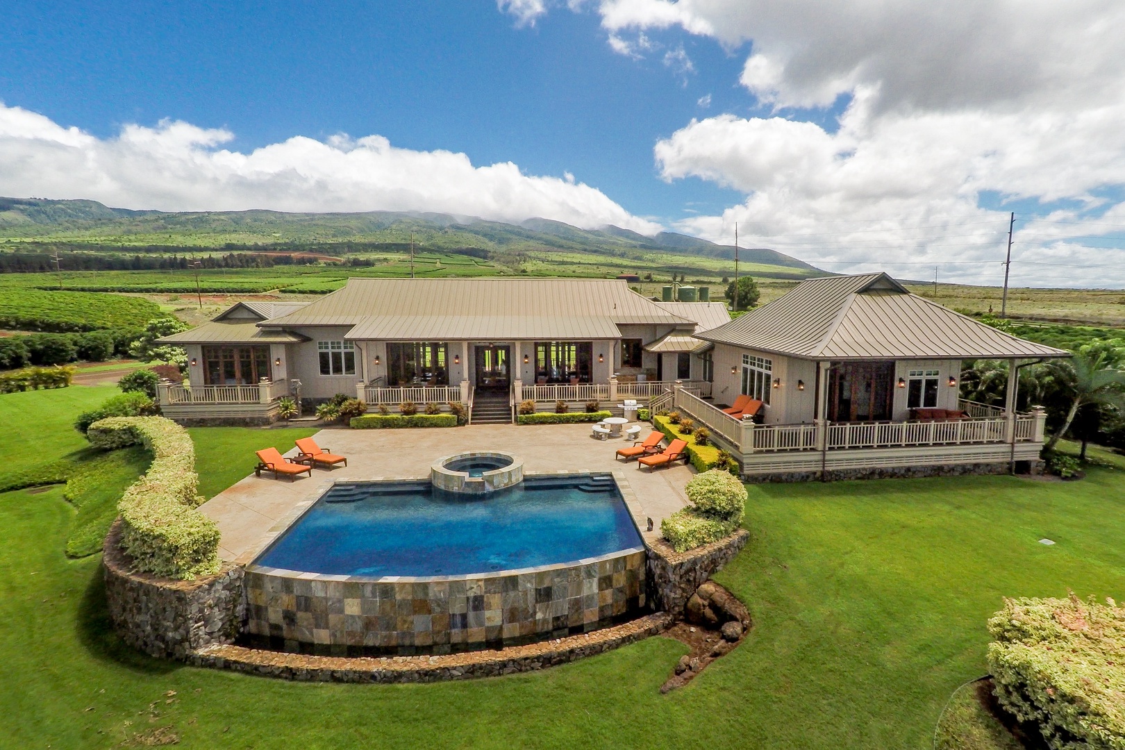 Lahaina Vacation Rentals, Rainbow Hale Estate* - Rear Of Estate looking Up Country