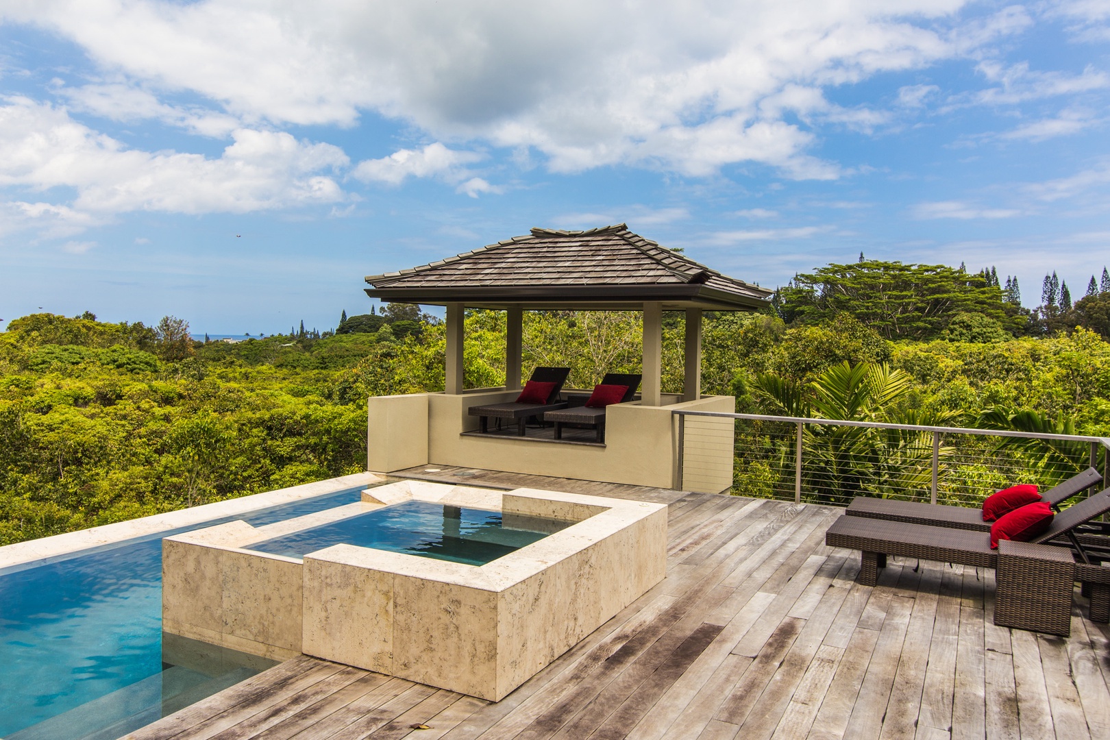 Princeville Vacation Rentals, Laulea Kailani Villa (KAUAI) - Pool and spa area.