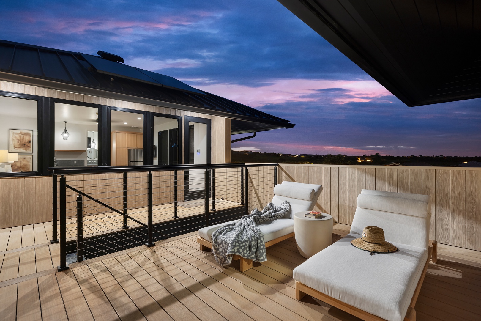 Koloa Vacation Rentals, Hale o ka Nene - Revel in the luxury of sunset views from this intimate upper deck seating—ideal for unwinding together.