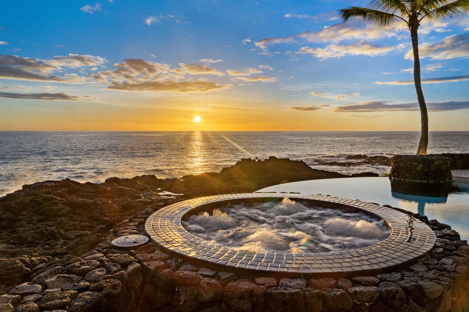 Kailua Kona Vacation Rentals, Ali'i Point #9 - Enjoy the spa while viewing the sunset