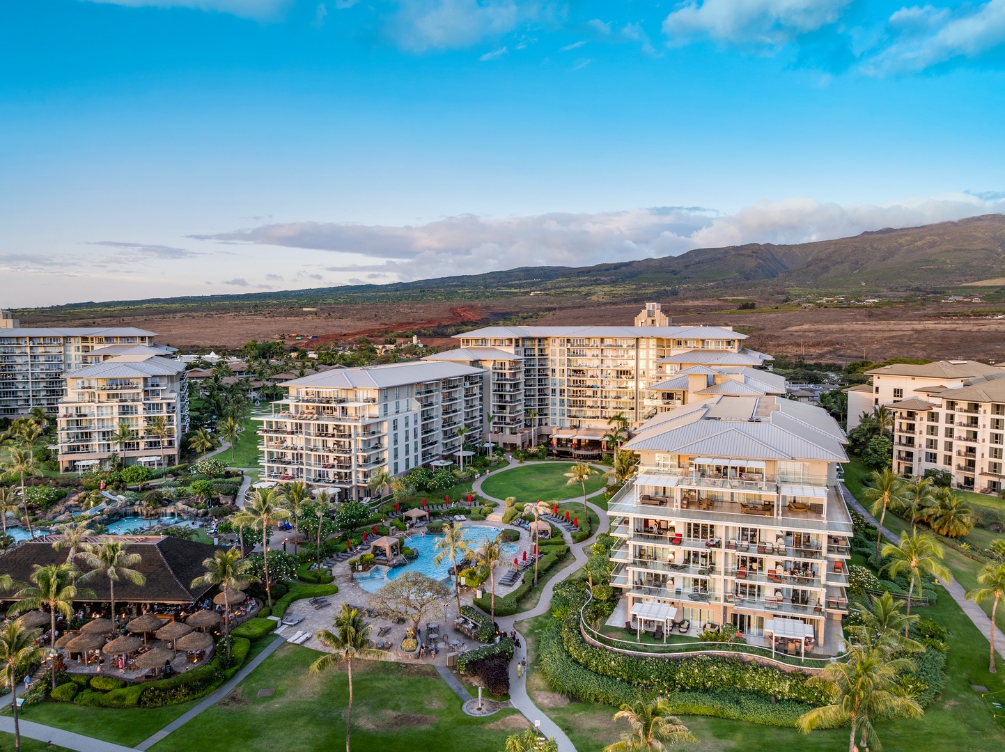 Lahaina Vacation Rentals, Honua Kai Konea 204 - Aerial view of Honua Kai reveals the resort’s stunning design—Konea 204 is nestled in the heart of it all.