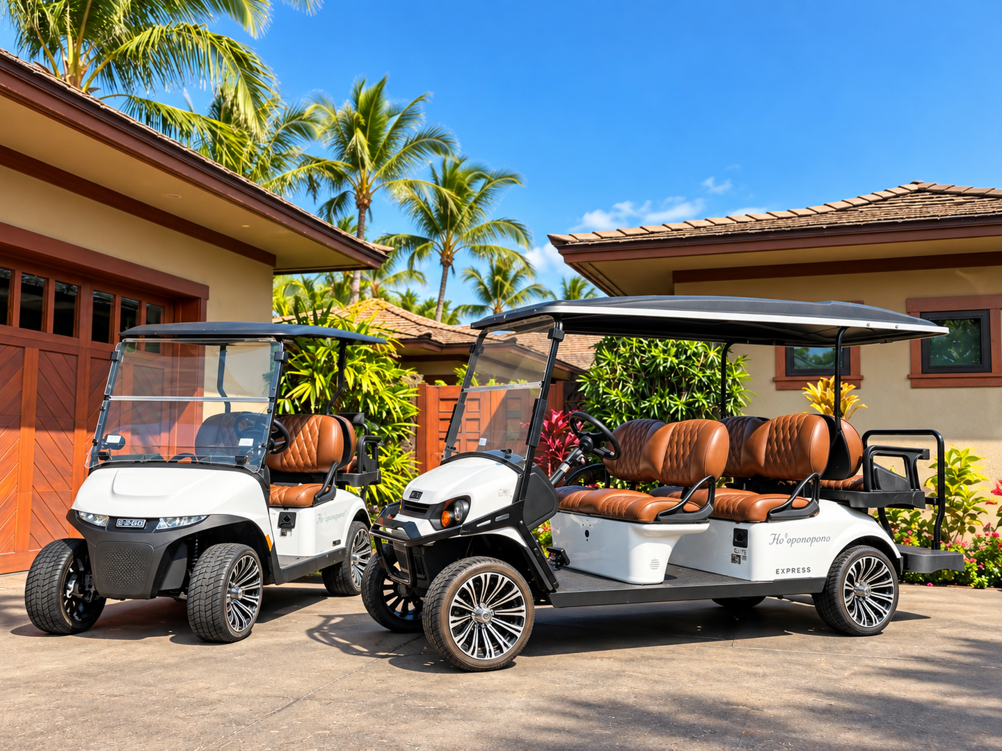 Kailua Kona Vacation Rentals, 4BD Kulanakauhale Estate (3558) at Hualalai Resort - One 4-seater and one 6-seater golf cart are included for effortless resort cruising.