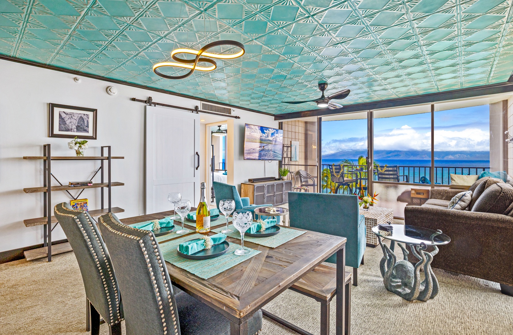 Lahaina Vacation Rentals, Valley Isle 804 - Enjoy a meal with a view! The dining area offers a cozy setting with ocean vistas, perfect for savoring your favorite dishes