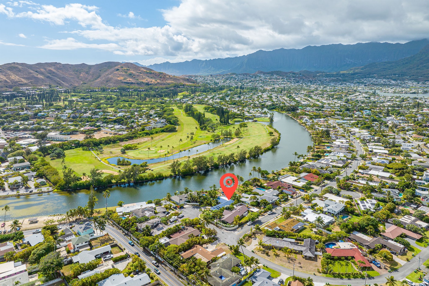 Kailua Vacation Rentals, Hale Aloha - Map pin location of your tranquil getaway.