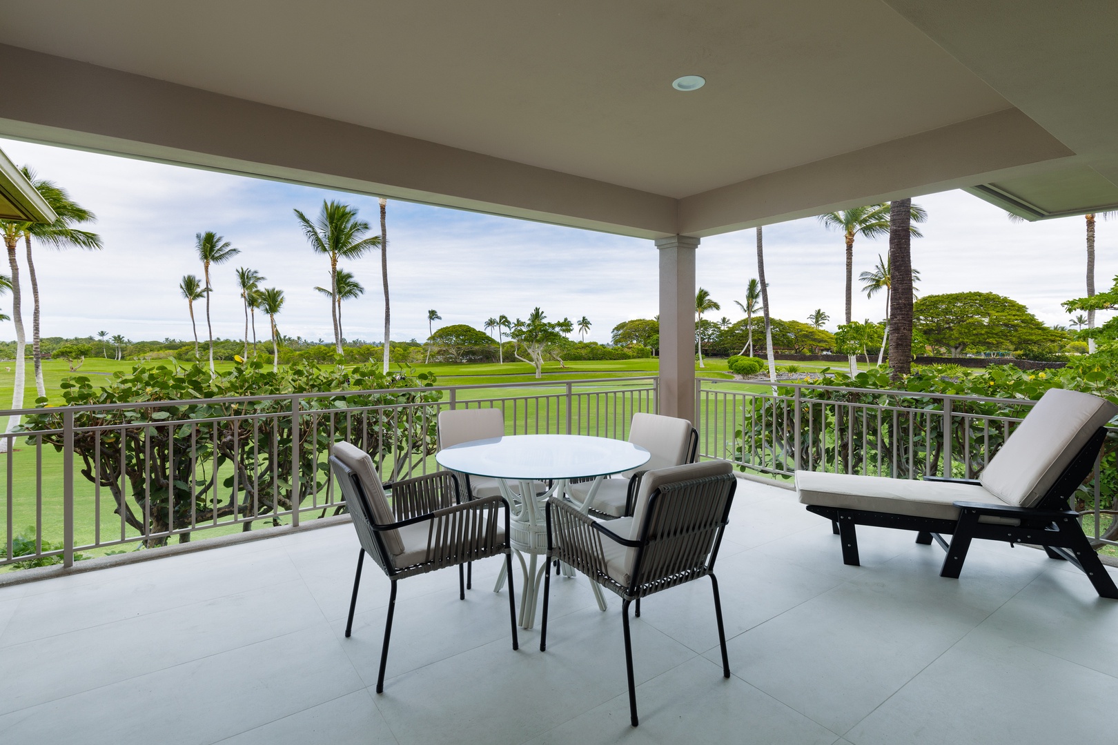 Kailua Kona Vacation Rentals, 3BD Fairways Villa (104A) at Four Seasons Resort at Hualalai - Morning breeze on the lanai, a perfect spot for your morning coffees.