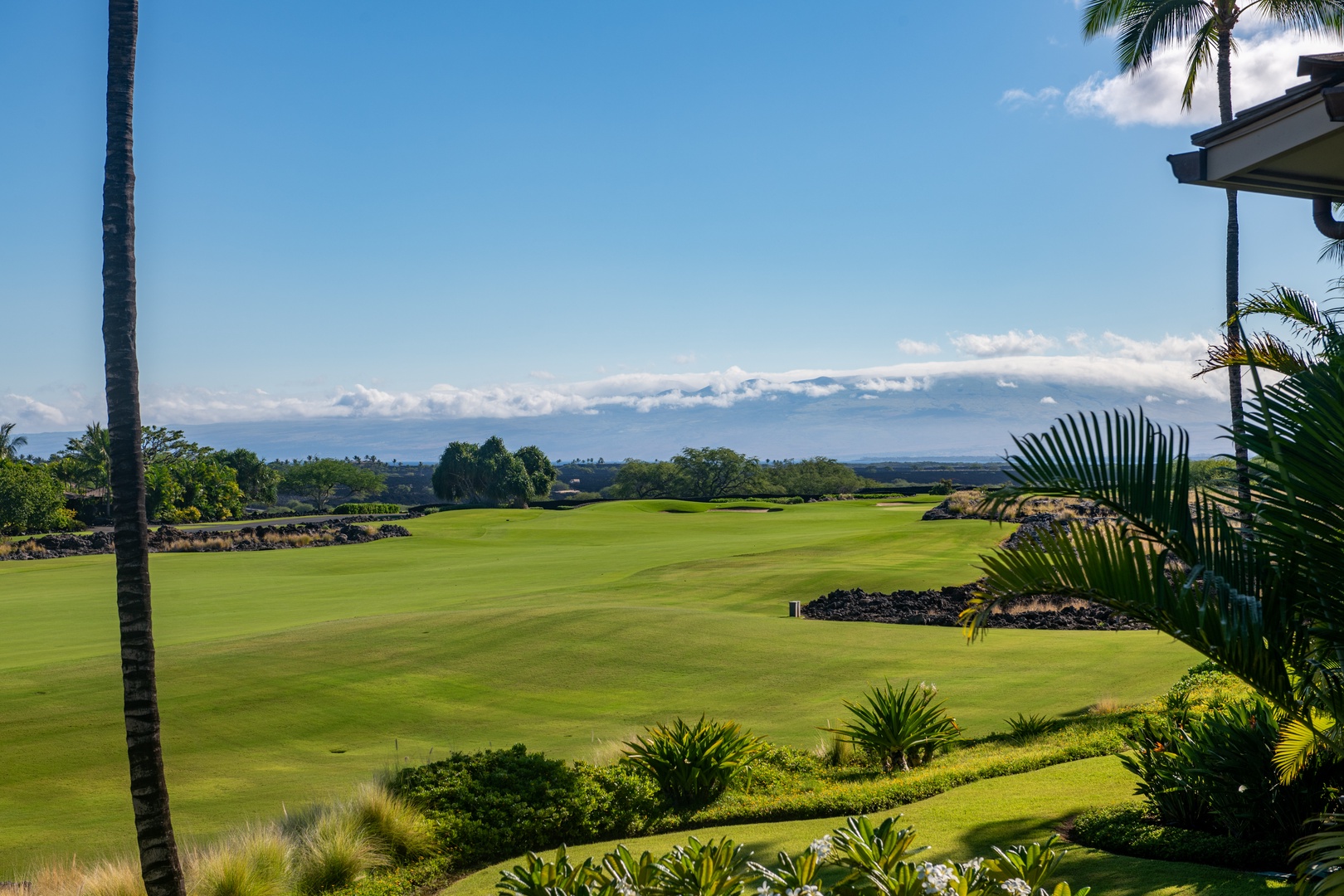 Kailua Kona Vacation Rentals, 3BD Ka'Ulu Villa (109A) at Hualalai Resort - View of golf course looking right from upper lanai