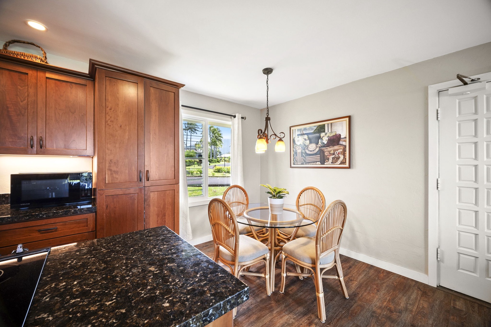 Princeville Vacation Rentals, Alii Kai 7201 - Breakfast for four by the window before anyone decides where the day goes.