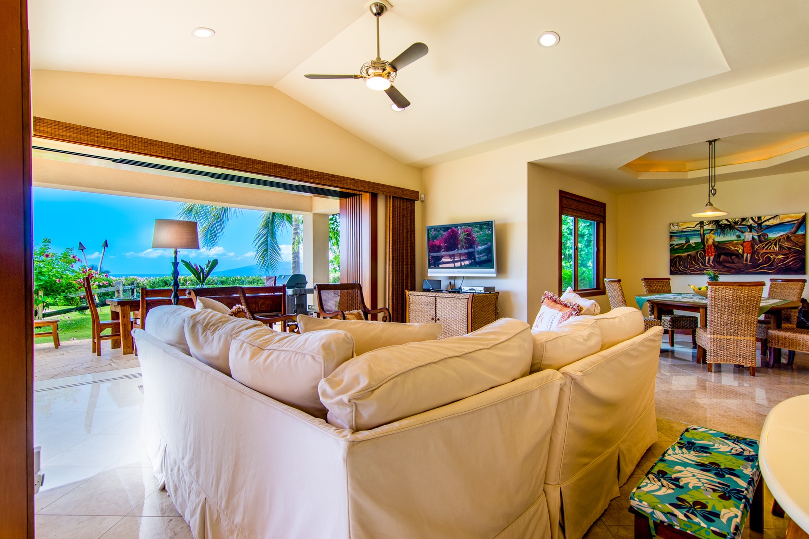 Lahaina Vacation Rentals, Makena Aloha Estate* - Living and Dining Room with Views