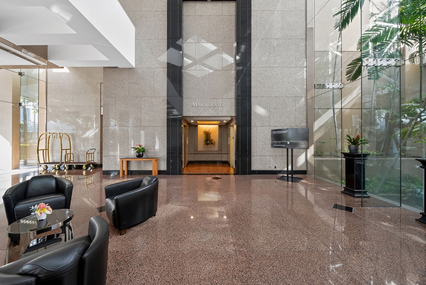Honolulu Vacation Rentals, Island View at Waikiki Landmark - Arrive through the elegant Waikiki Landmark lobby with soaring ceilings and marble finishes.