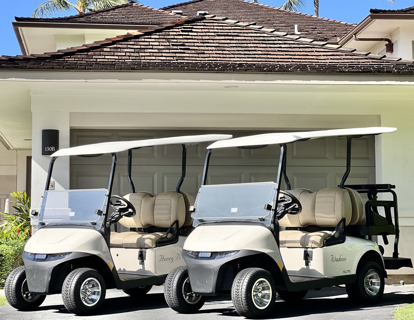 Kailua Kona Vacation Rentals, 3BD Palm (130B) Villa at Hualalai Resort - This rental comes with TWO 4-seater golf carts! 