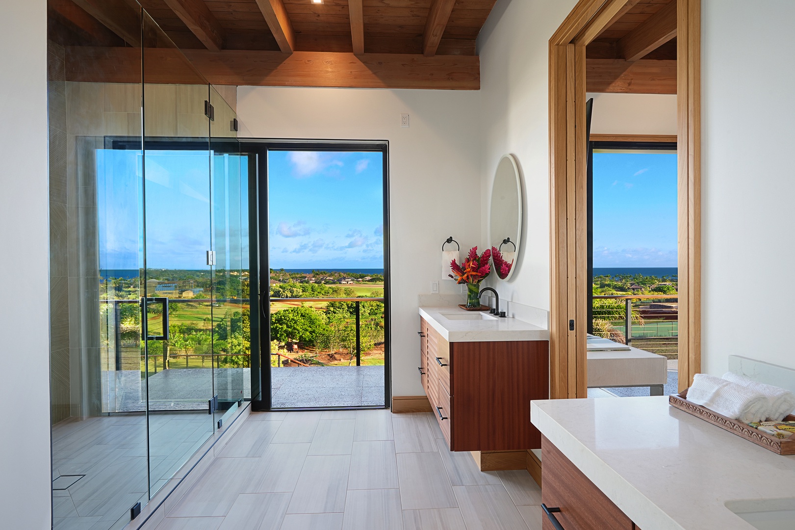 Koloa Vacation Rentals, Hale Keaka at Kukui'ula - Refresh in this airy Ohana ensuite, where sleek lines meet stunning vistas, and every detail caters to a luxurious, rejuvenating experience.