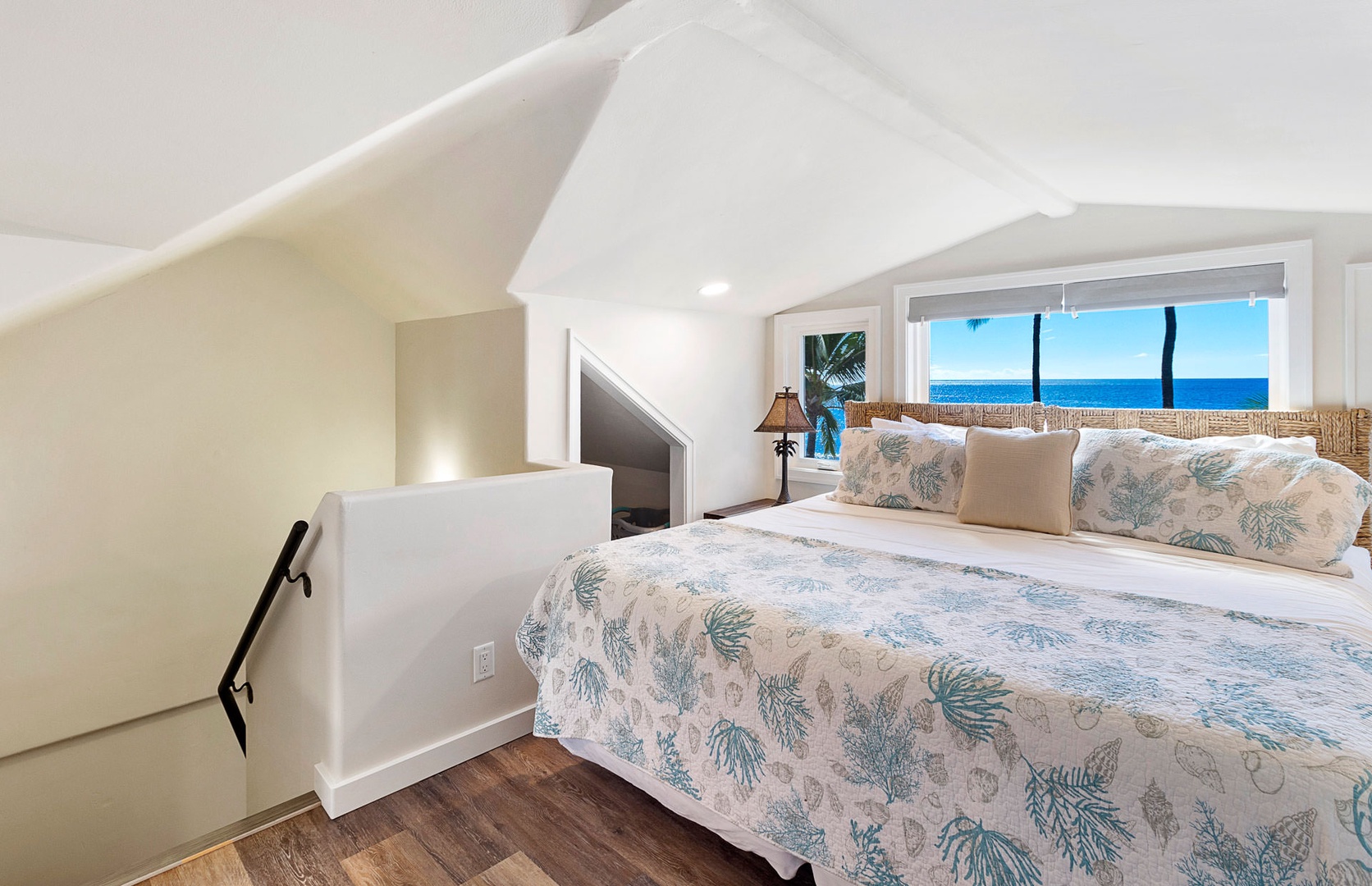 Lahaina Vacation Rentals, Puamana 240-3 - Bask in the comfort of this bright and spacious bedroom with vaulted ceilings.