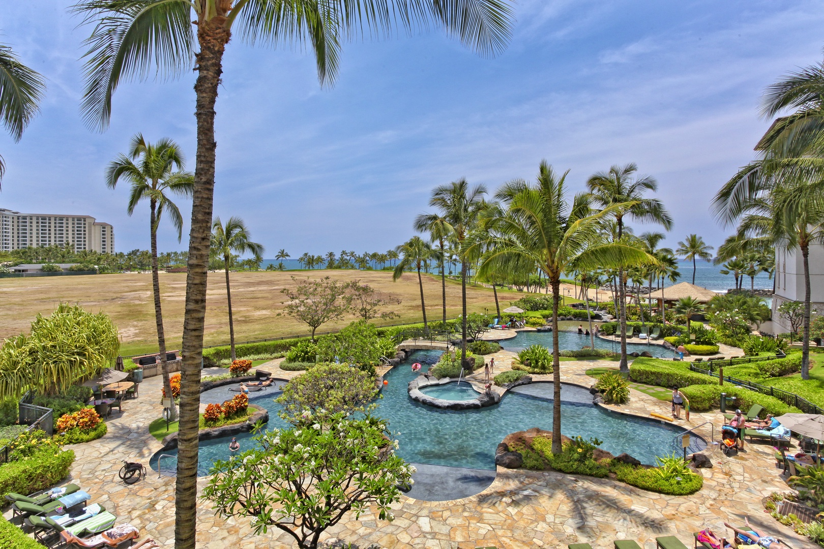 Kapolei Vacation Rentals, Ko Olina Beach Villas O1121 - View of the many pools of the Resort.
