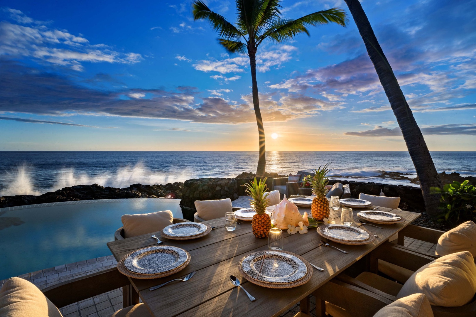 Kailua Kona Vacation Rentals, Ali'i Point #9 - Outdoor sunset dining you will continue to dream about!