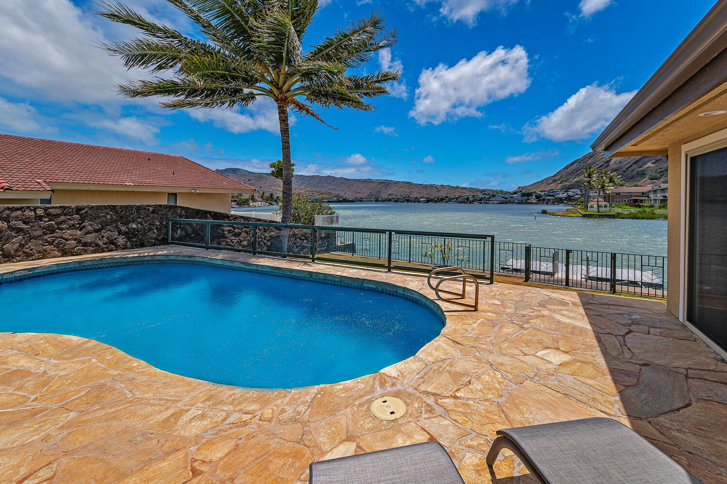 Honolulu Vacation Rentals, Nani Wai - Lounge by the pool with beautiful marina and Koko Crater views!