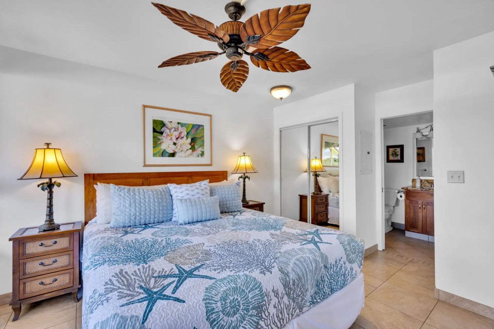 Kihei Vacation Rentals, Maui Banyan H306 - A private ensuite bath adds comfort and convenience to the bedroom.