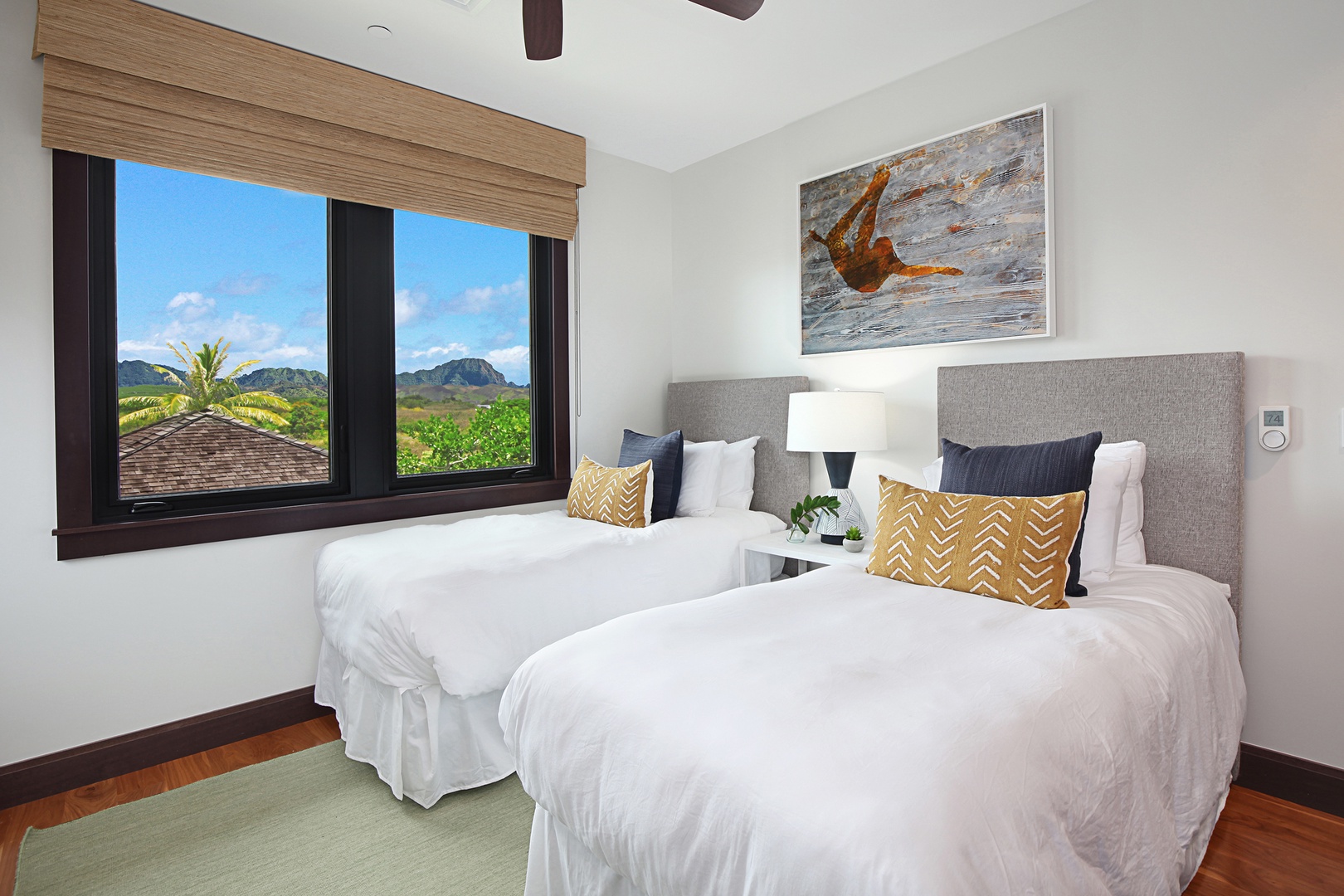 Koloa Vacation Rentals, Kukui'ula Villa #8 - Guest bedroom with stunning Mountain Views