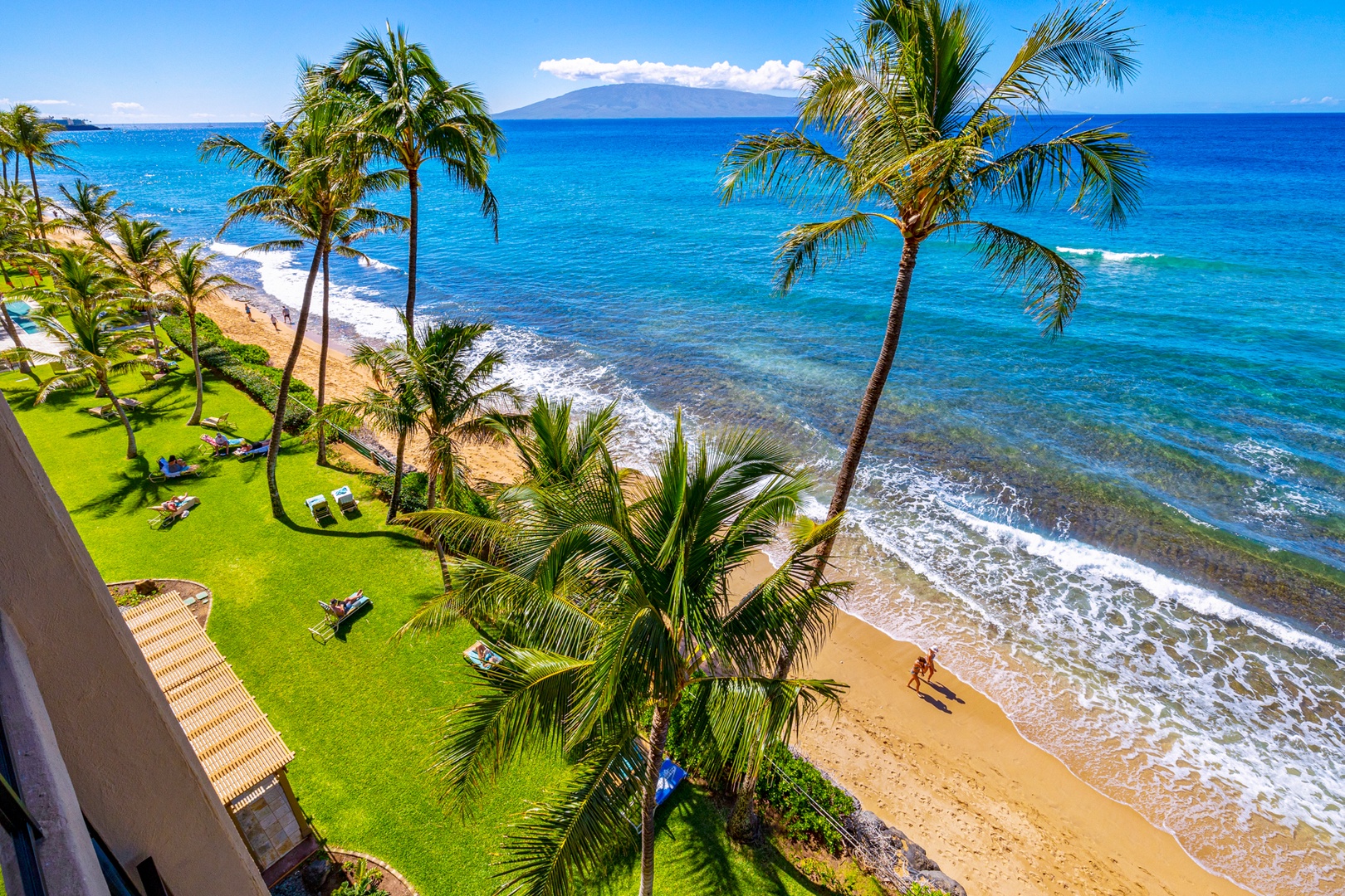 Lahaina Vacation Rentals, Mahana 608 - View of the beach looking towards Black Rock(Beach subject to swells in the area-photo taken Feb 2022)