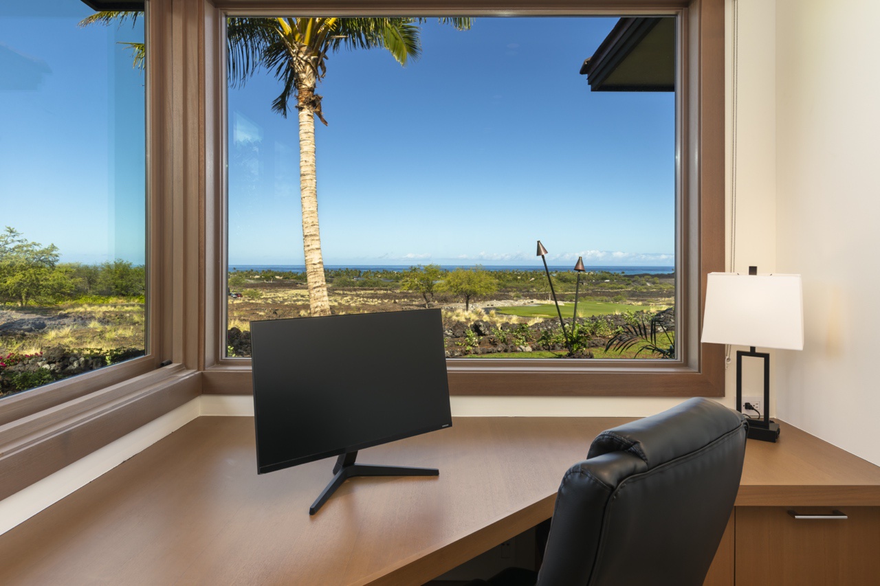 Kailua Kona Vacation Rentals, 4BR Luxury Puka Pa Estate (1201) at Four Seasons Resort at Hualalai - Enjoy the relaxing views while catching up if needed.