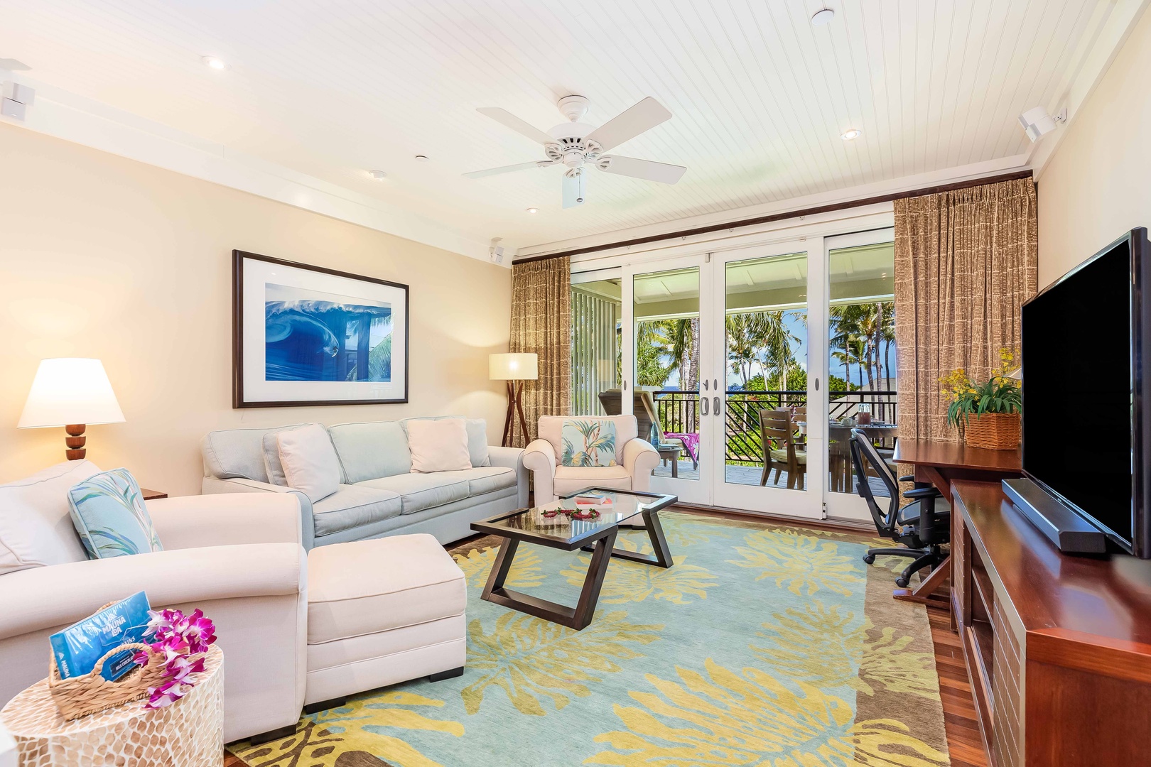 Kahuku Vacation Rentals, Turtle Bay Villas 308 - Open-concept living with direct access to lanai