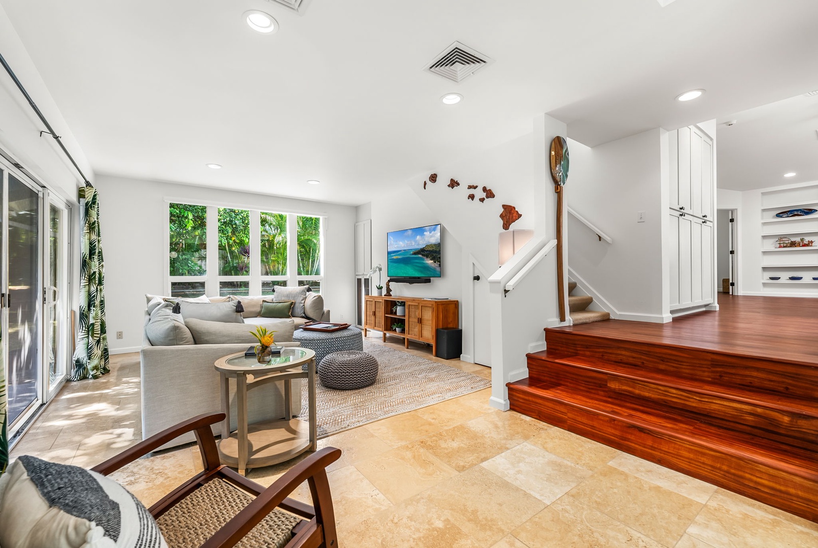 Kailua Vacation Rentals, Nohie Lanikai - A welcoming and stylish living space where you can unwind and enjoy your island getaway.