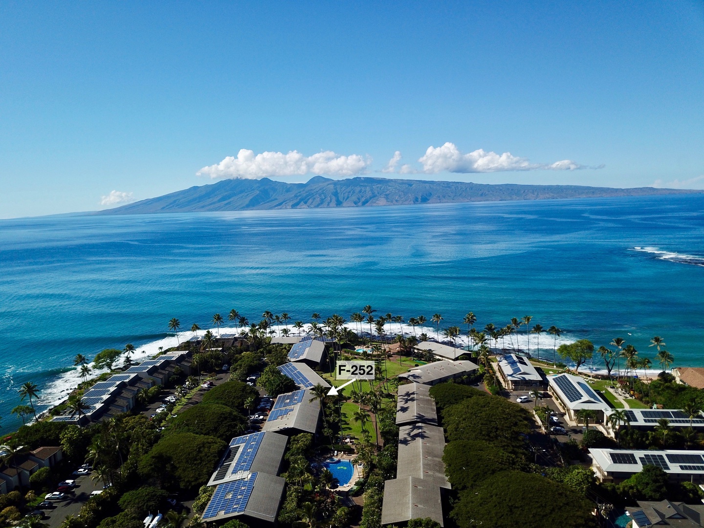 Lahaina Vacation Rentals, Napili Shores F-252 - Exterior Stunning aerial view of Napili shores, famouls Napili Bay just to the right