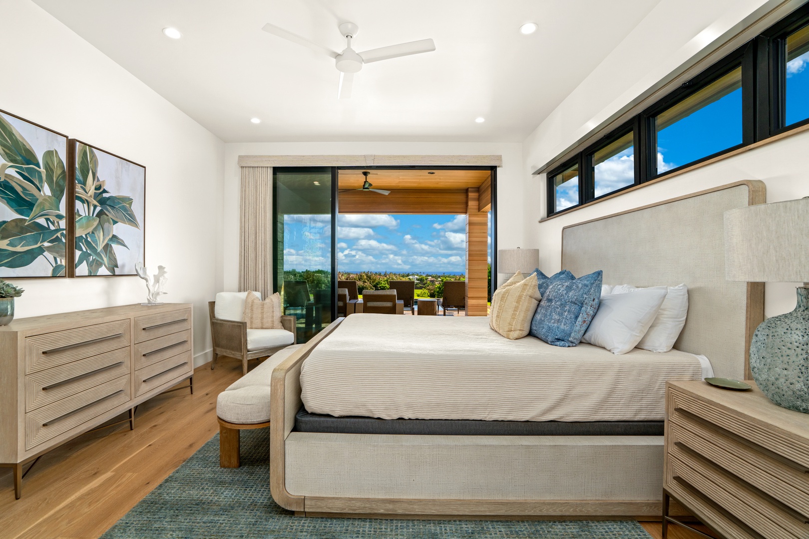 Koloa Vacation Rentals, Hale Laule'a at Kukui'ula - Wake up to stunning views through your floor-to-ceiling windows opening to a walk out lanai with direct access to the pool and jacuzzi.