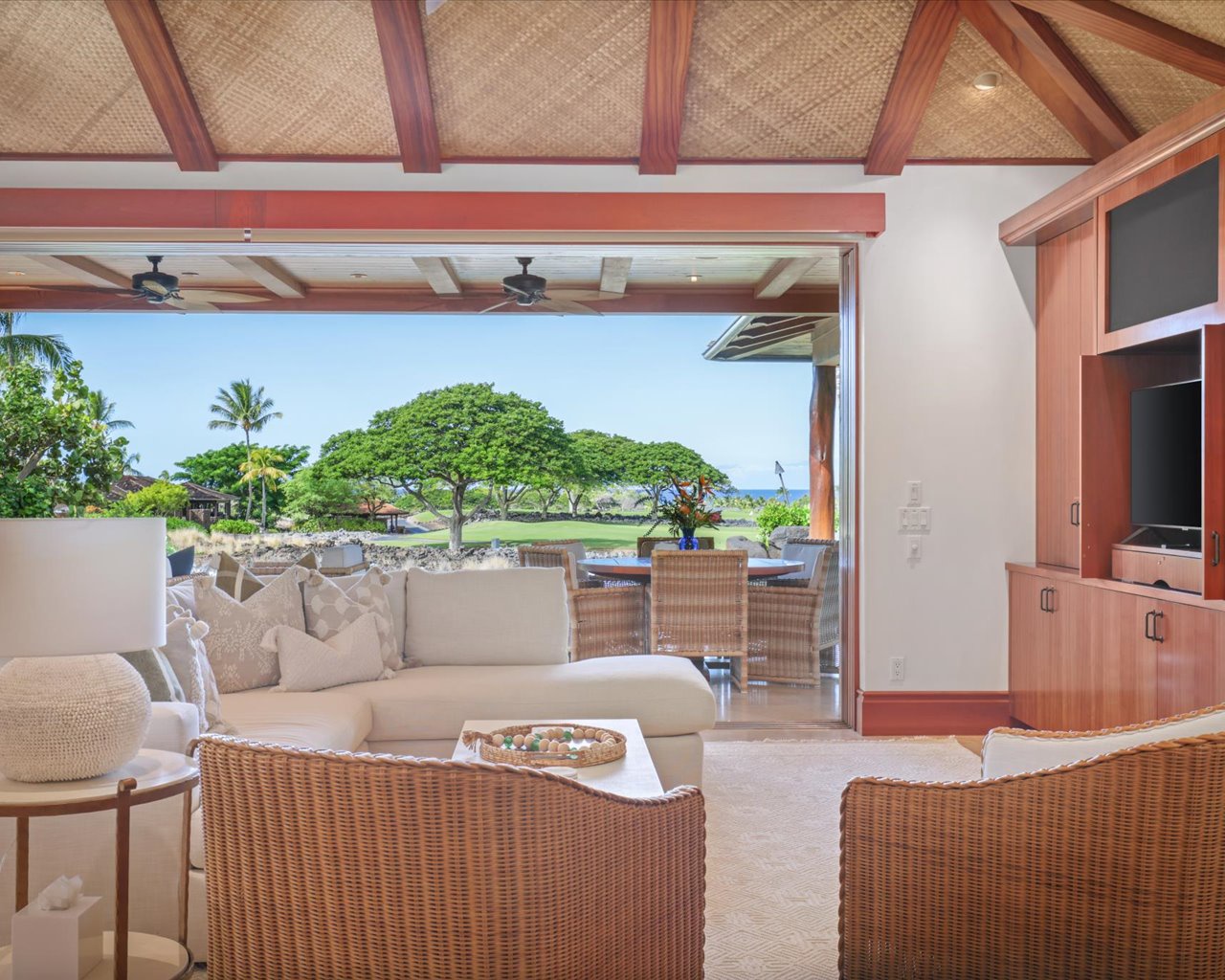 Kailua Kona Vacation Rentals, 3BD Pakui Street Estate (131) at Hualalai Resort - Plush seating & beautiful views welcome you