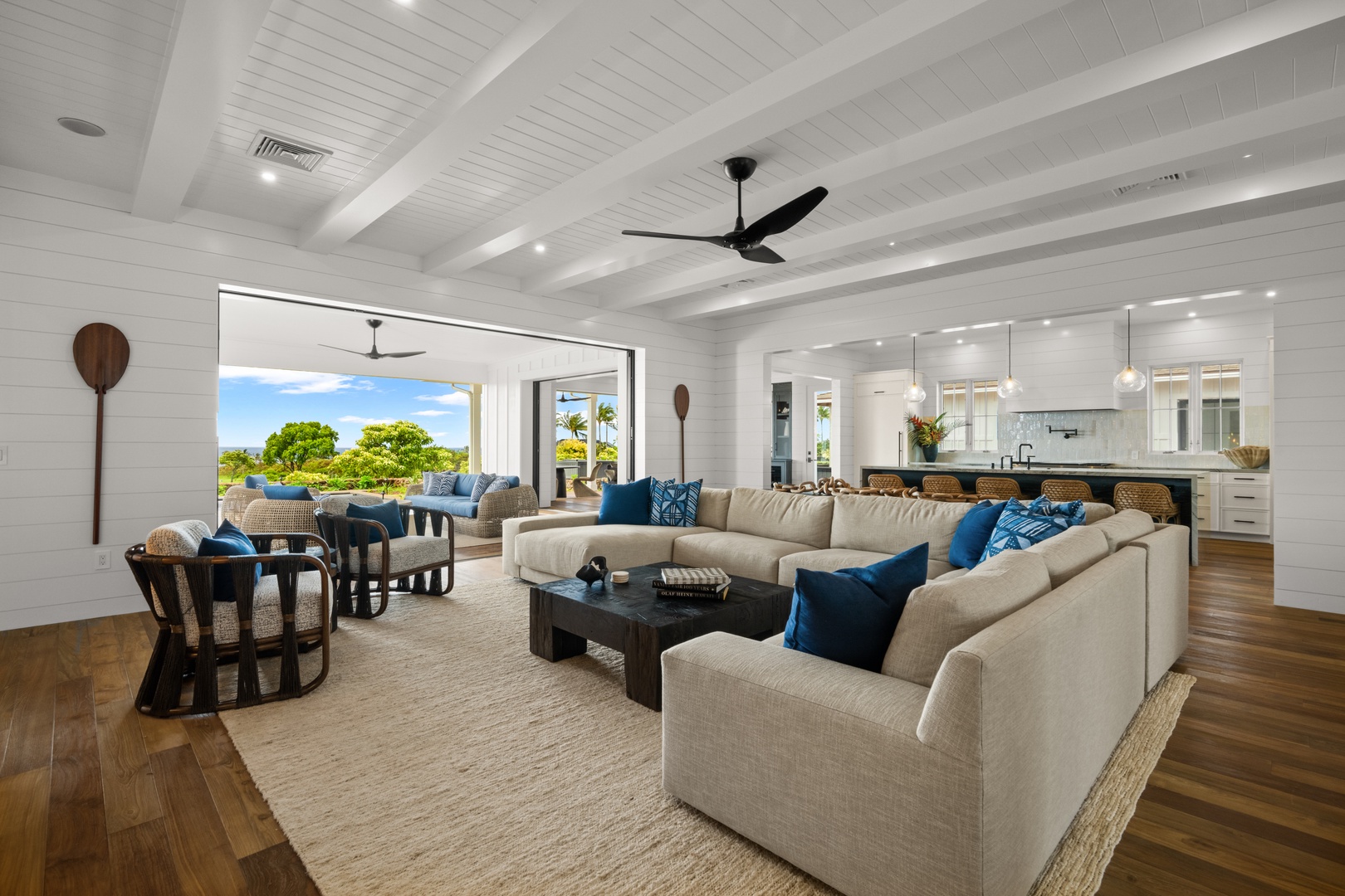 Koloa Vacation Rentals, Makani Kai - This is where the group gathers, doors open to the lanai just past them.