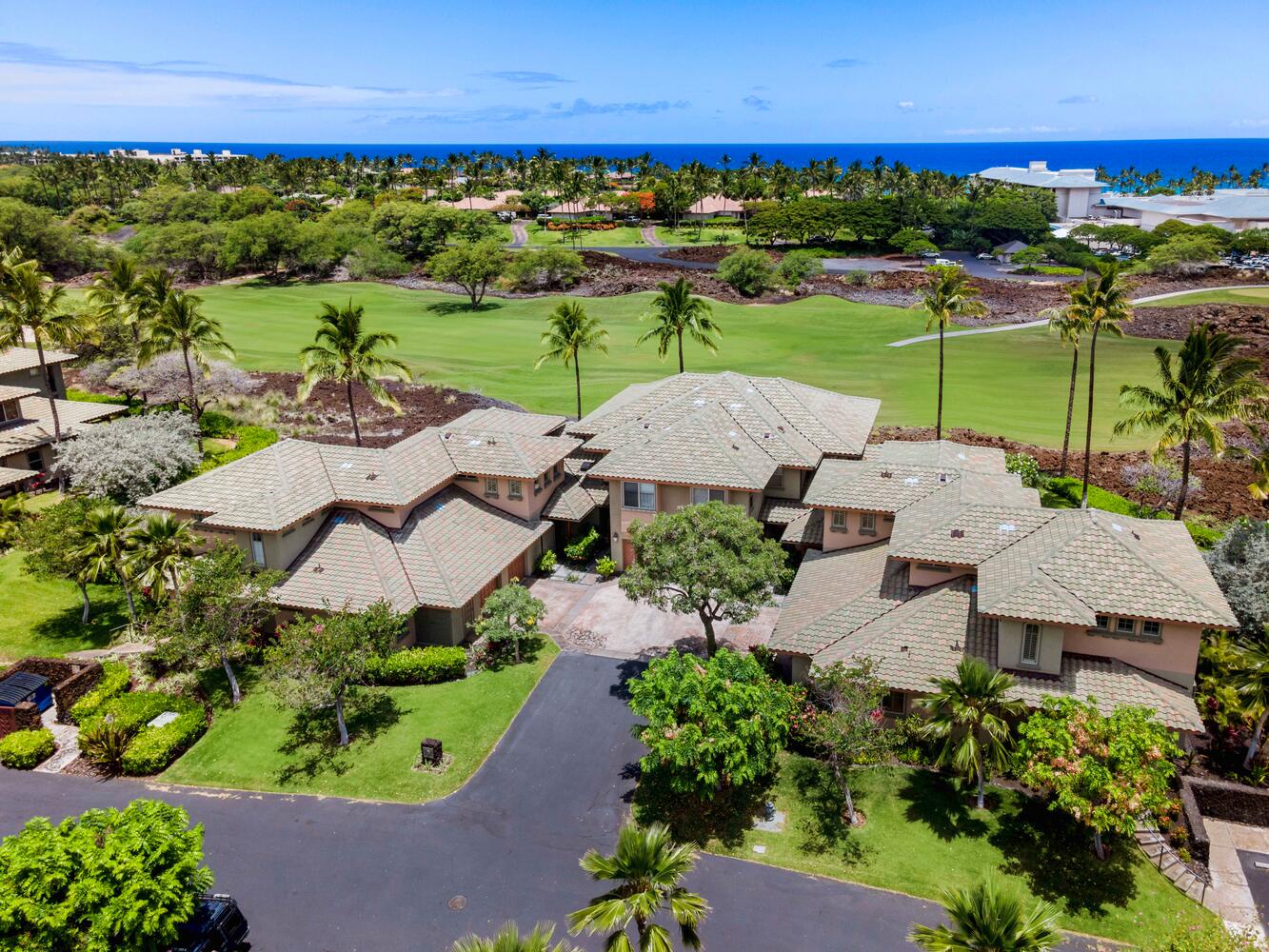 Kamuela Vacation Rentals, Mauna Lani Fairways #902 - Aerial view of Building 9.