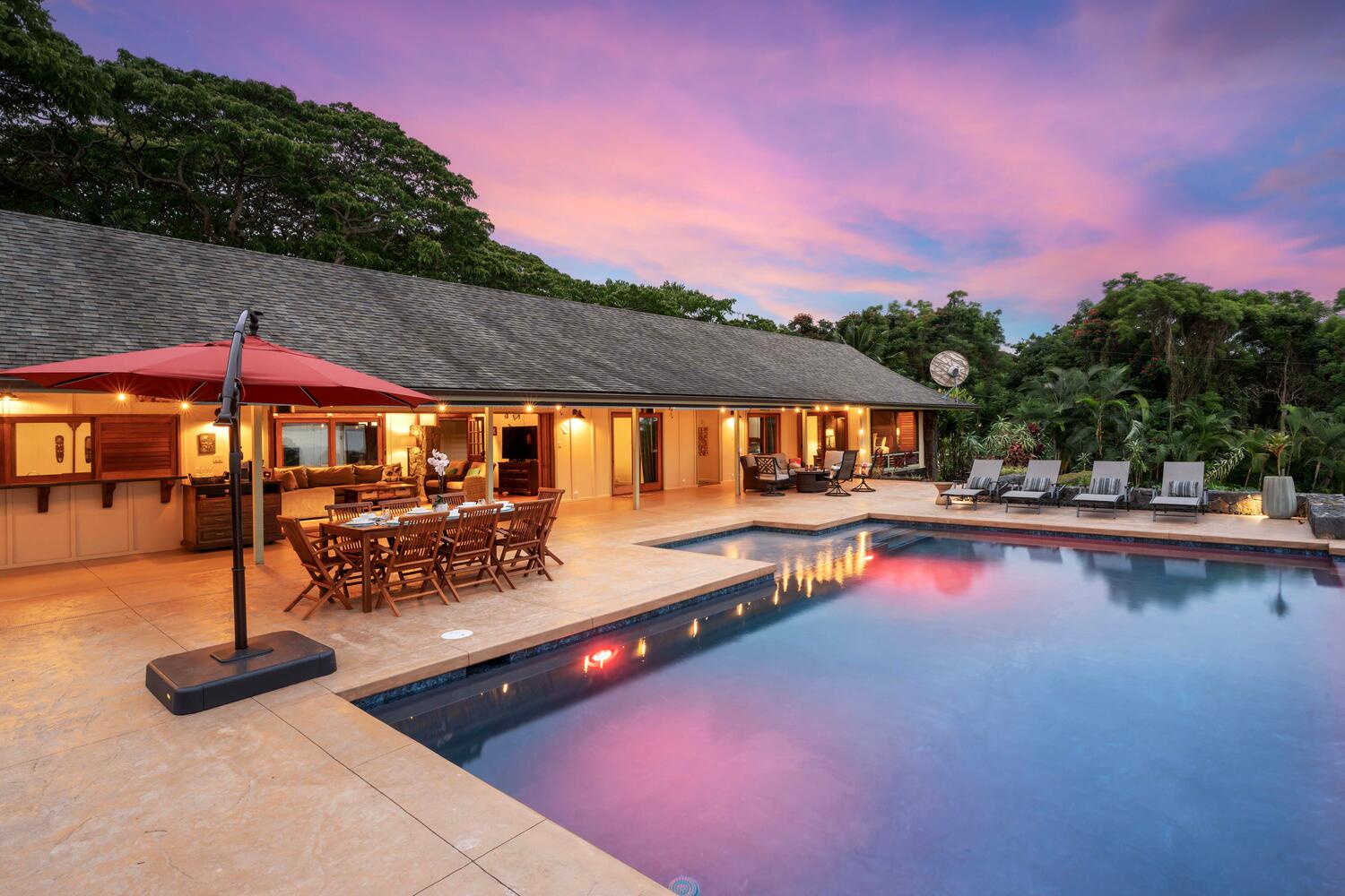 Kailua-Kona Vacation Rentals, Hale Joli - Relax by the pool and enjoy the beautiful sunset views.