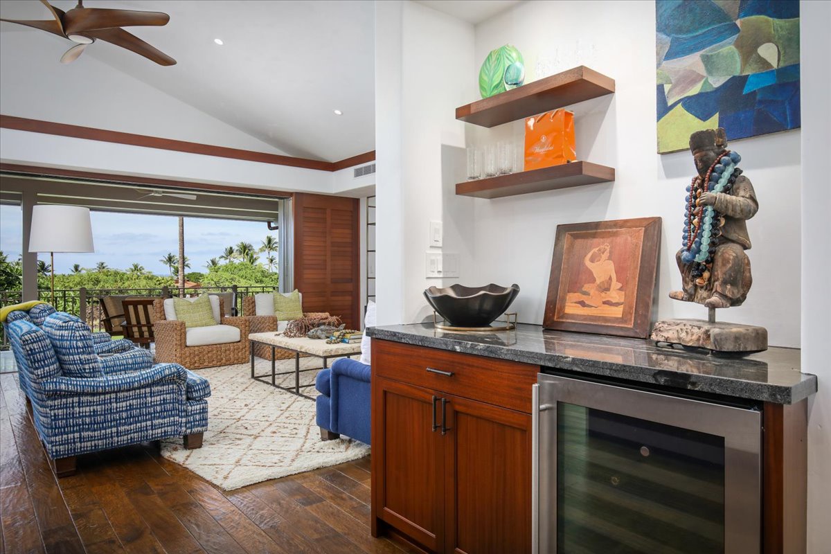 Kailua Kona Vacation Rentals, 3BD Ka'ulu Villa (129B) at Hualalai Resort - The den features an extra layer of luxury, complete with a wet bar