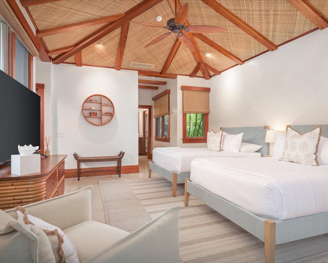 Kailua Kona Vacation Rentals, 3BD Pakui Street Estate (131) at Hualalai Resort - Alternate view of the second bedroom leading into the en suite bath