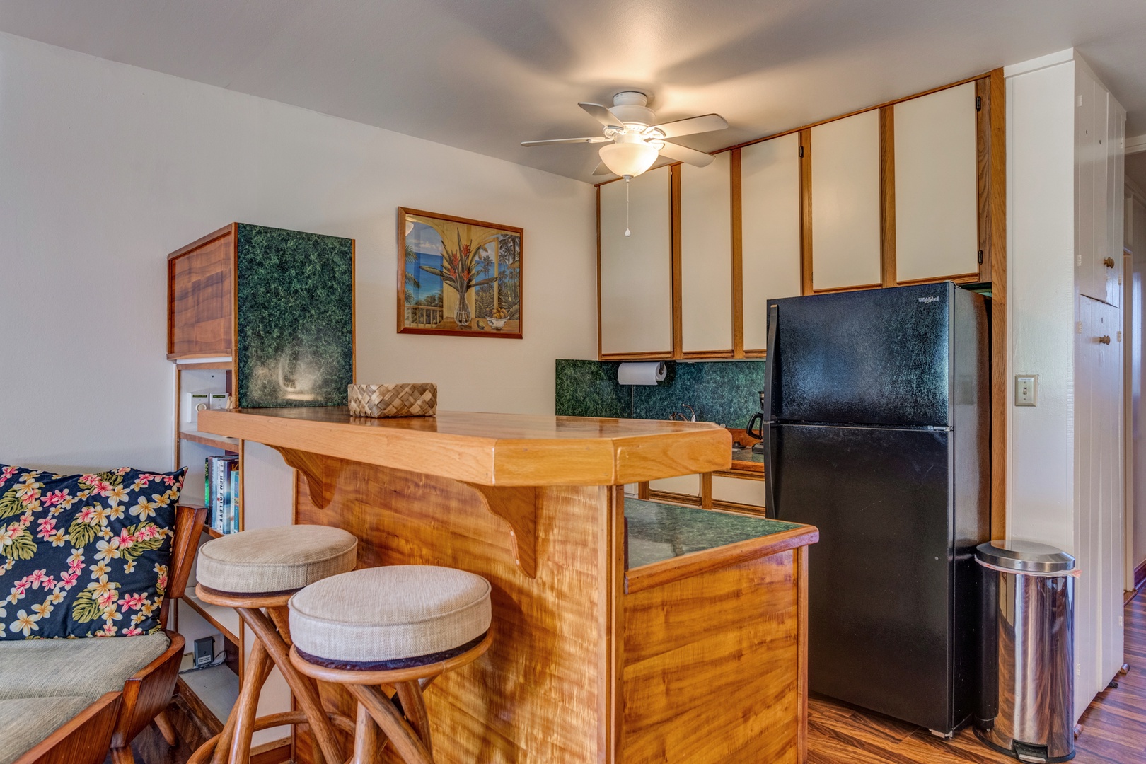 Lahaina Vacation Rentals, Hale Kai 109 - Full Kitchen with bar stools