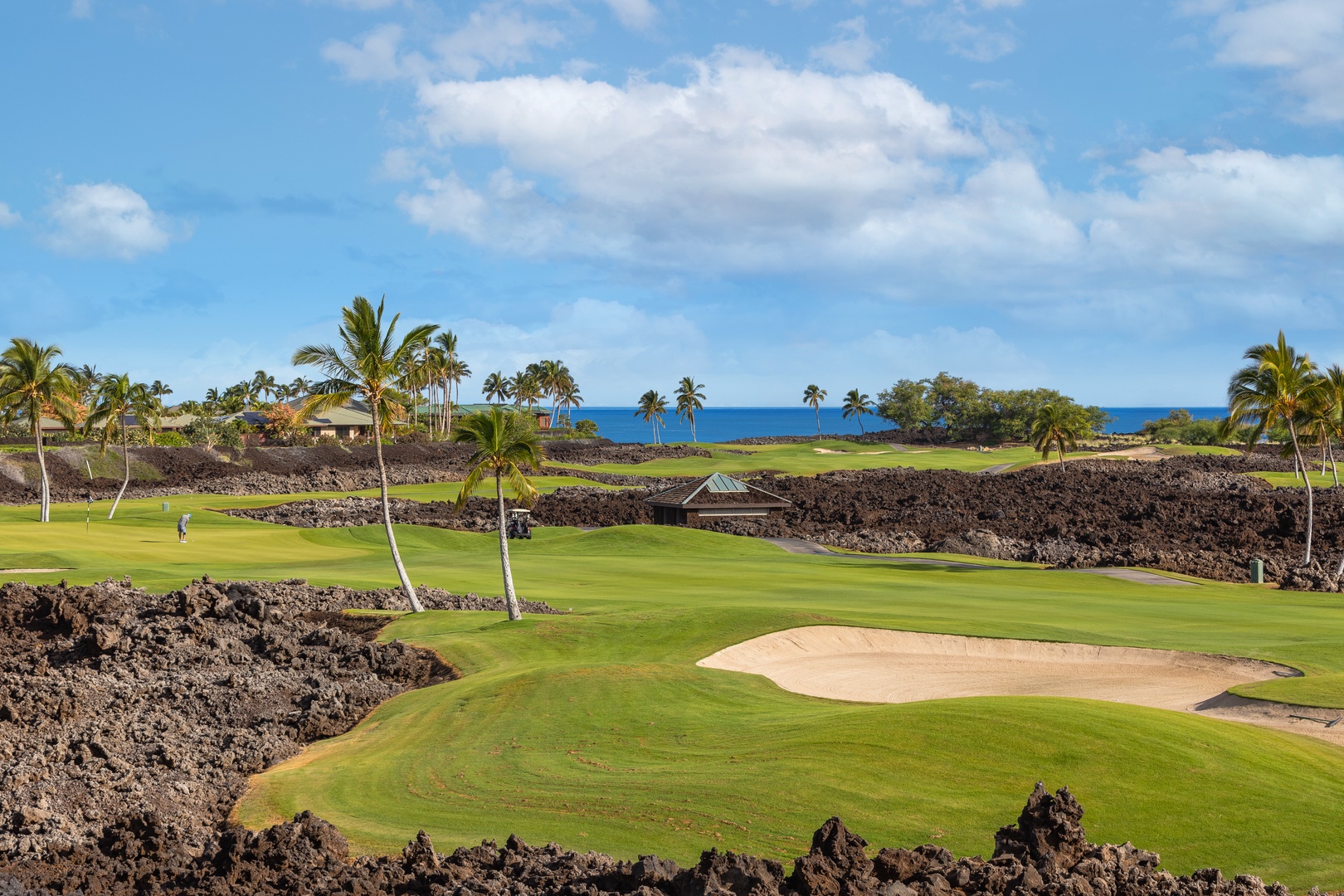 Kamuela Vacation Rentals, 6BD Mauna Lani Lux Golf Estate (3) at One Ocean - Enjoy the golf course view from the upstair lanai.