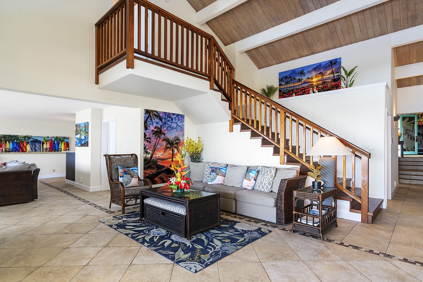 Kailua Kona Vacation Rentals, Hale Pua - Peaceful reading nook below the stairs to the Primary bedroom