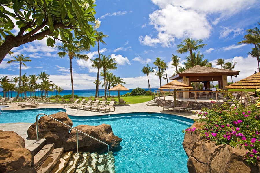 Kapalua Vacation Rentals, Ocean Dreams Premier Ocean Grand Residence 2203 at Montage Kapalua Bay* - Visit the Poolside Bar for Lunch and Refreshments!