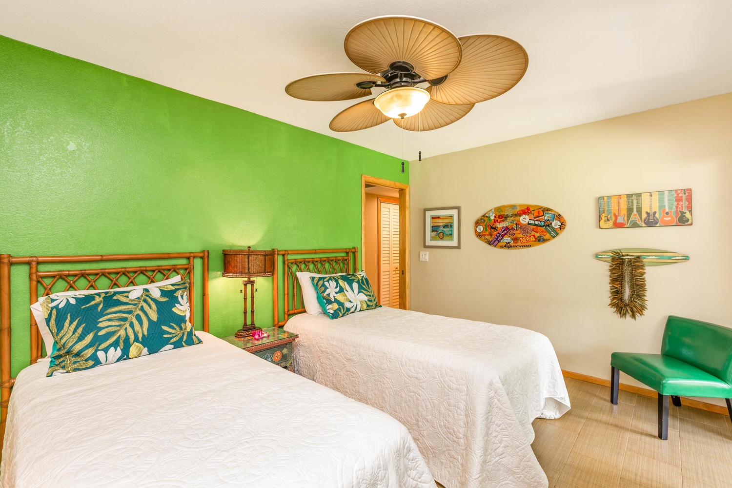 Princeville Vacation Rentals, Hale Anu Keanu - Downstairs twin bedroom