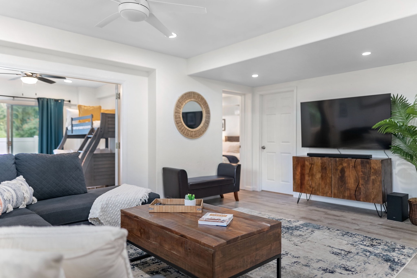 Kaaawa Vacation Rentals, Kualoa Ohia - Big TV screen for movie time