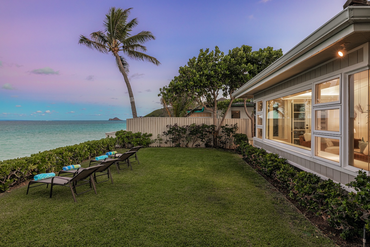 Kailua Vacation Rentals, Lanikai Seashore - Take in the beautiful colors of the sunset from your private backyard