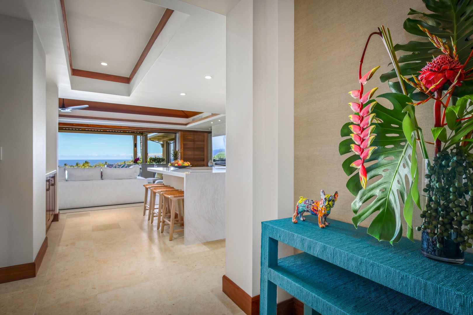 Kailua Kona Vacation Rentals, 4BD Hainoa Estate (122) at Hualalai Resort - Artistic details in the foyer invite you into stunning architecture and award winning interior design.