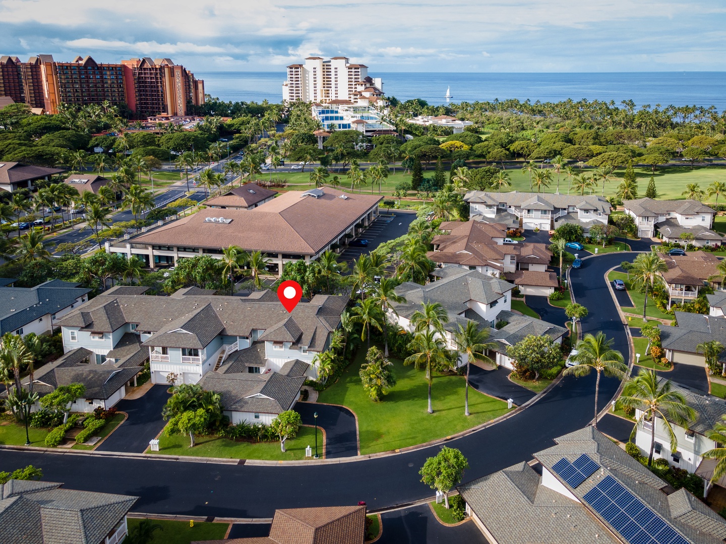 Kapolei Vacation Rentals, Coconut Plantation 1074-4 - An aerial view of the condo.