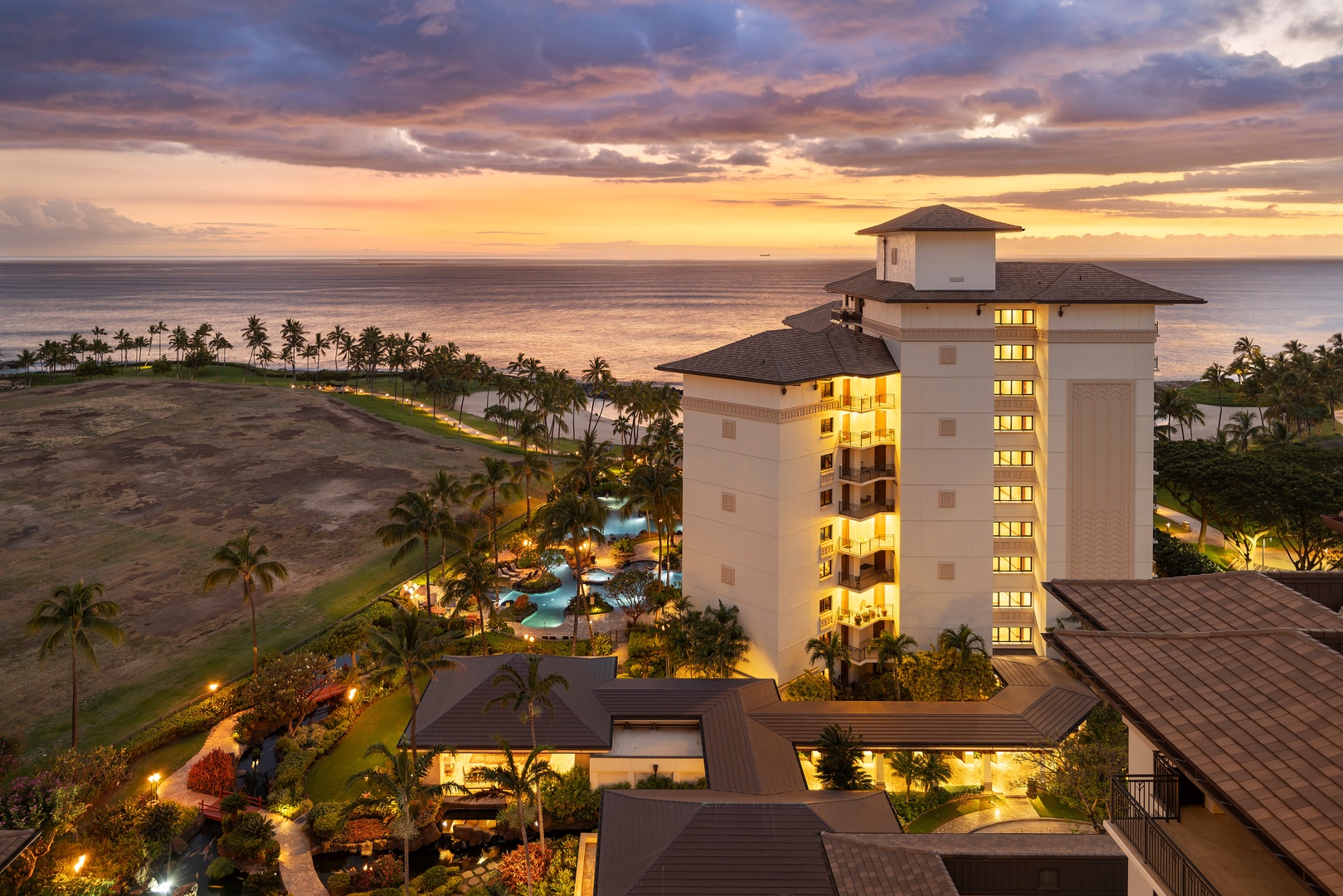 Kapolei Vacation Rentals, Ko Olina Beach Villas O1402 - Aerial view of Ko Olina Resort.