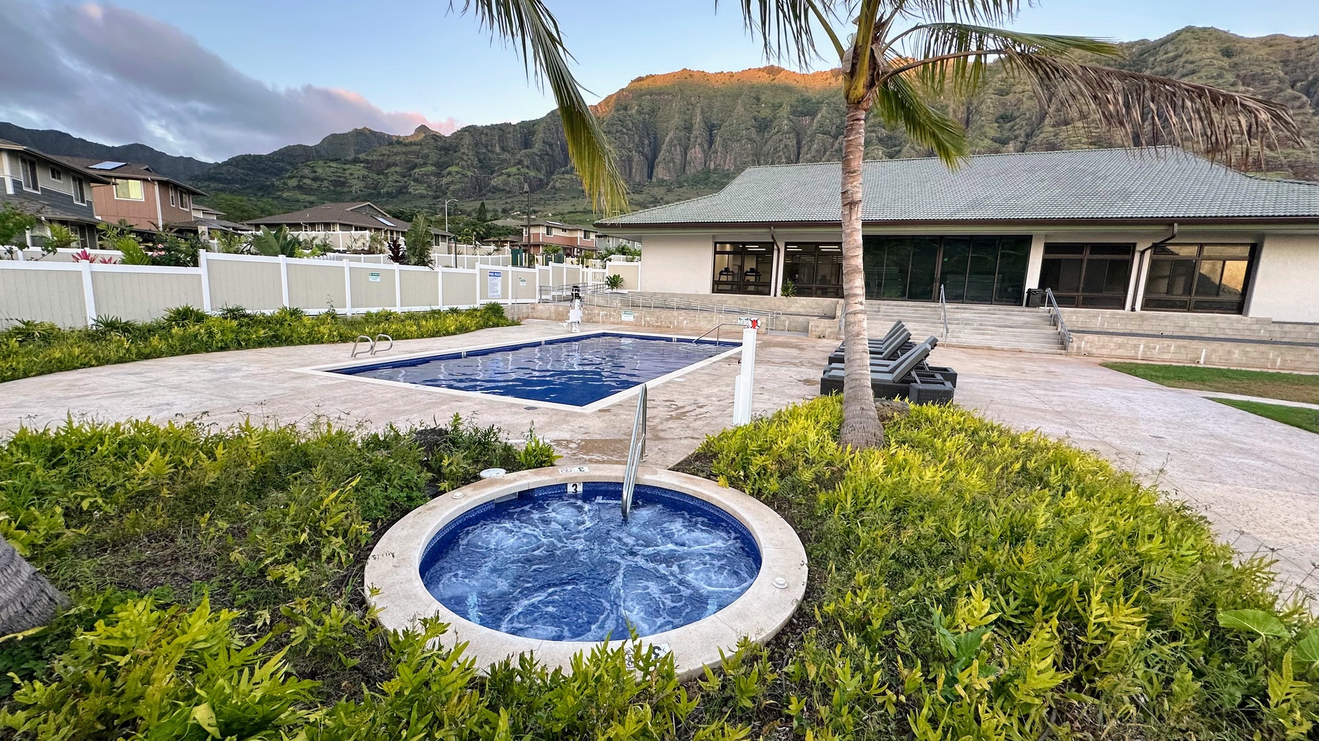 Makaha Valley Vacation Rentals, Makaha Valley Hale Kai** - Relaxing hot tub with mountain views, ideal for unwinding after adventure.